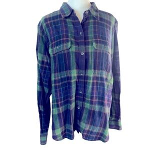 Chaps L/XL Flannel Shirt Button up Long Sleeves